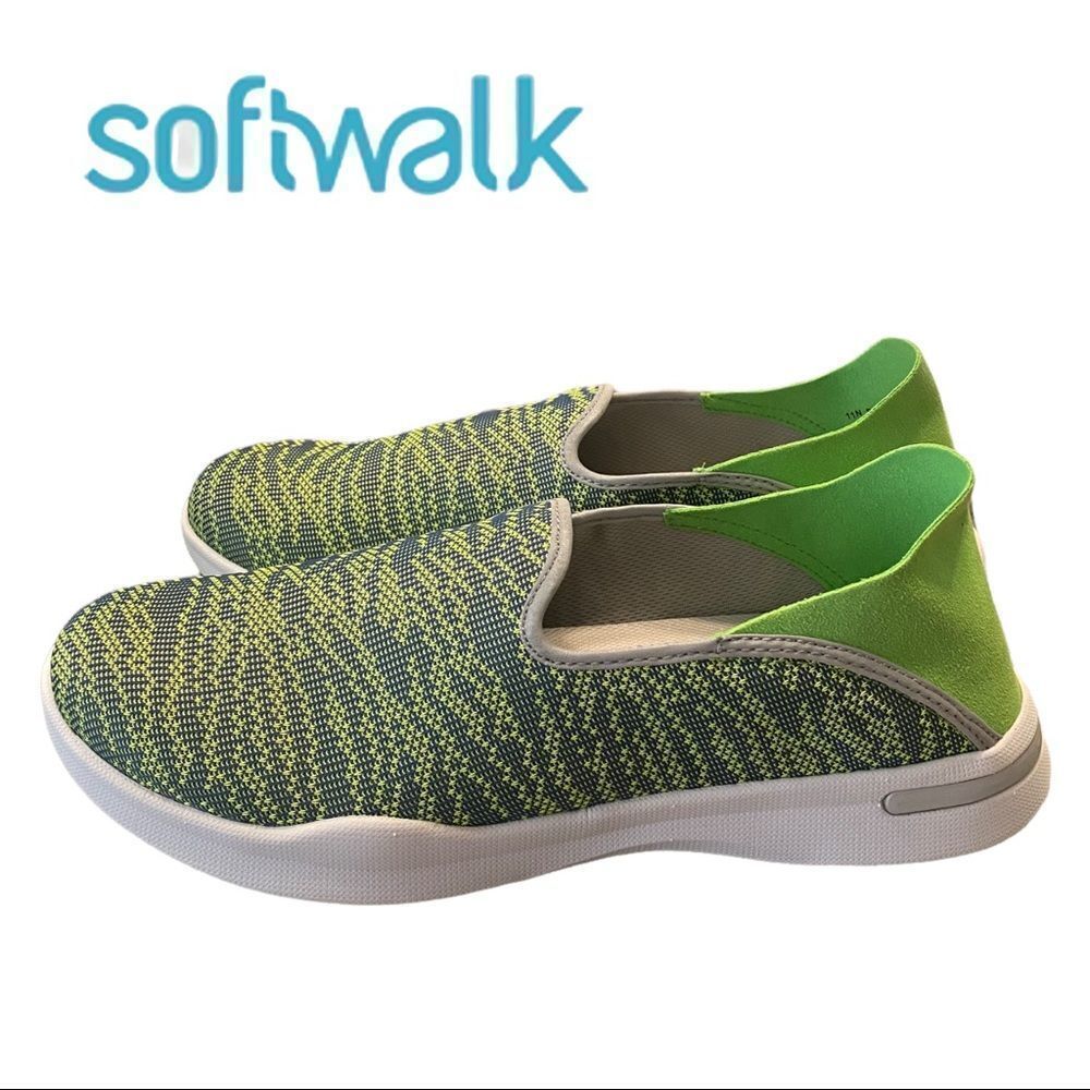 NEW SoftWalk Women's Simba Green Knit Slip On Sneakers 11 11N